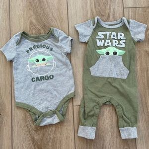NEW Baby Yoda Star Wars Baby Onesies Size 3-6 Months